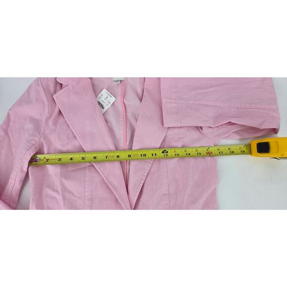 NEW W/Defect J Crew Factory Cotton-blend stretch relaxed blazer Pink Size 00 - Picture 7 of 9